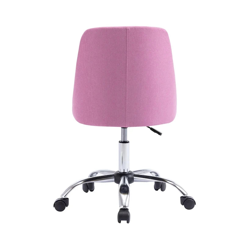 Silla de oficina tapizada en tela con base cromada
