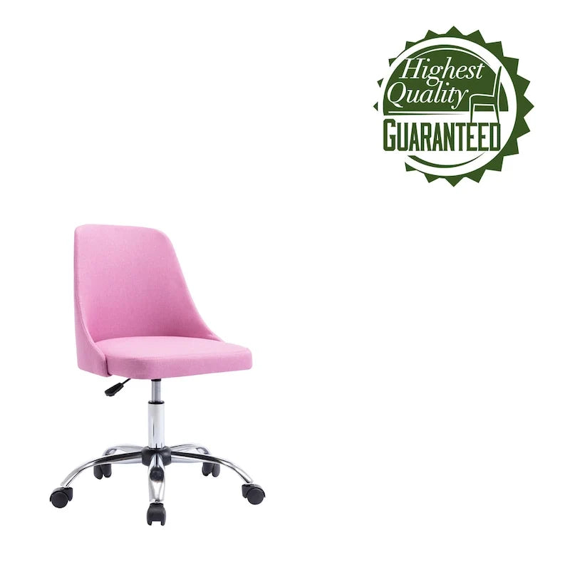 Silla de oficina tapizada en tela con base cromada