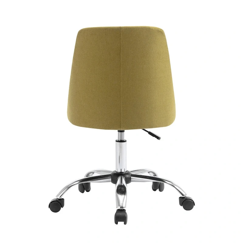 Silla de oficina tapizada en tela con base cromada