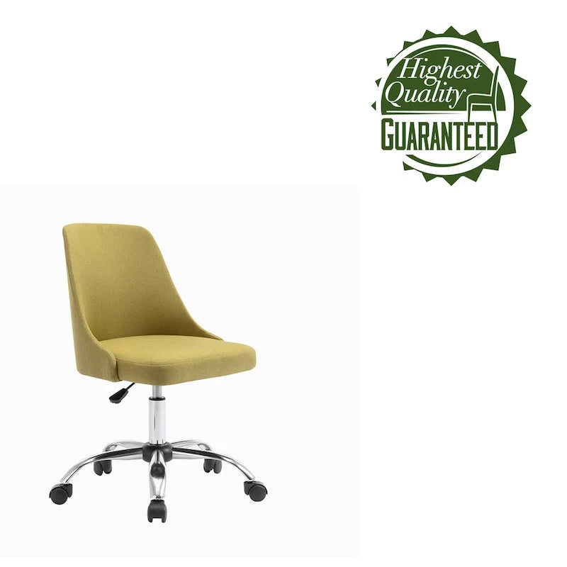 Silla de oficina tapizada en tela con base cromada