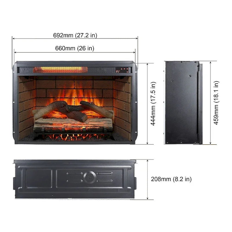 TV Stand for TVs up with Electric Fireplace