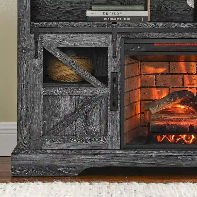 TV Stand for TVs up with Electric Fireplace