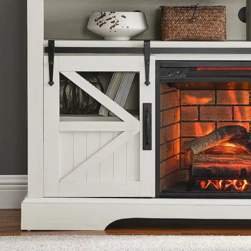 TV Stand for TVs up with Electric Fireplace