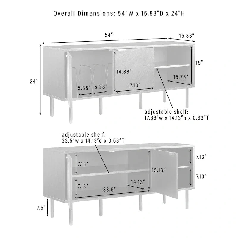 Sideboard zur Schallplattenaufbewahrung im modernen Stil