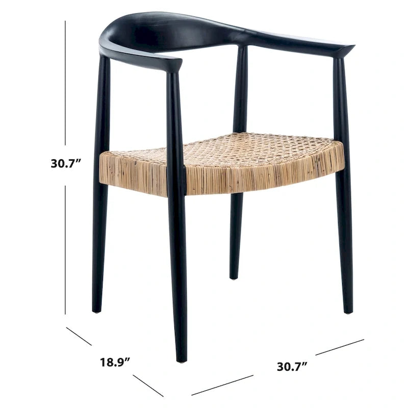 Sillón decorativo de ratán trenzado