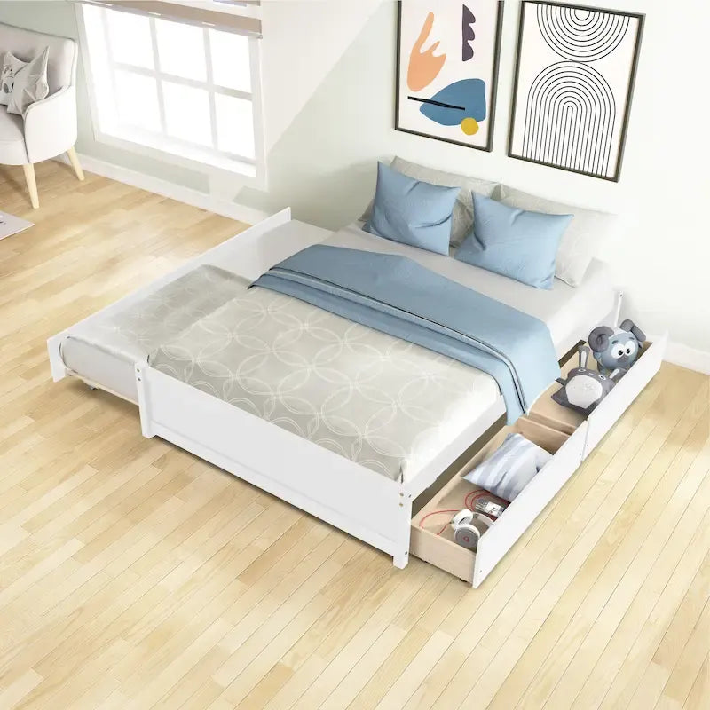 Bett in Full-Size mit zwei Schubladen