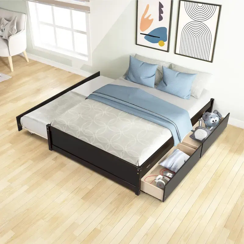 Bett in Full-Size mit zwei Schubladen