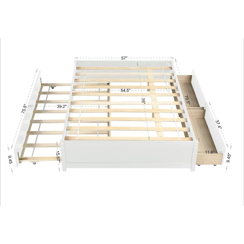 Full Bed with Two Drawers