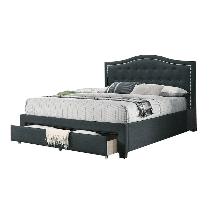 Vollständig gepolstertes Kingsize-Bett mit Schublade unter dem Bett