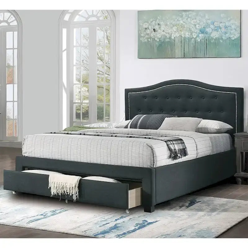 Fully Upholstered King-Size Bed With An Under-Bed Drawer