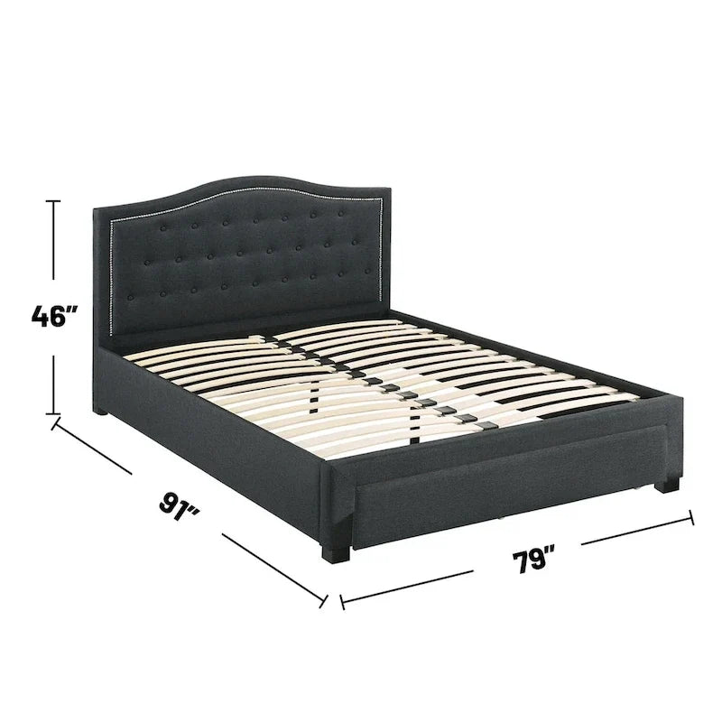 Fully Upholstered King-Size Bed With An Under-Bed Drawer