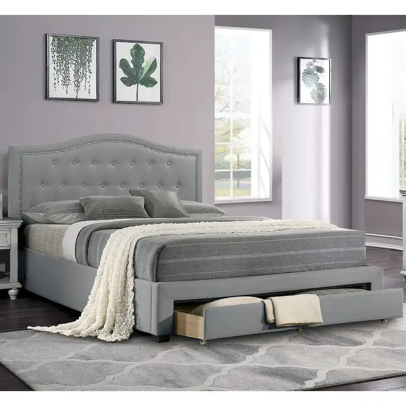 Vollständig gepolstertes Kingsize-Bett mit Schublade unter dem Bett