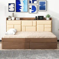 Full Size Wood Daybed with USB Ports and Drawers