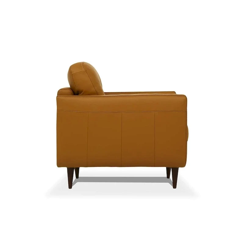 Orange Leather Sofa With Black Legs