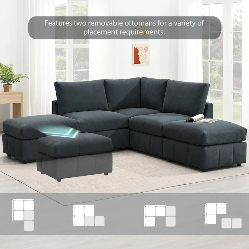 Sofa mit Längsstreifen