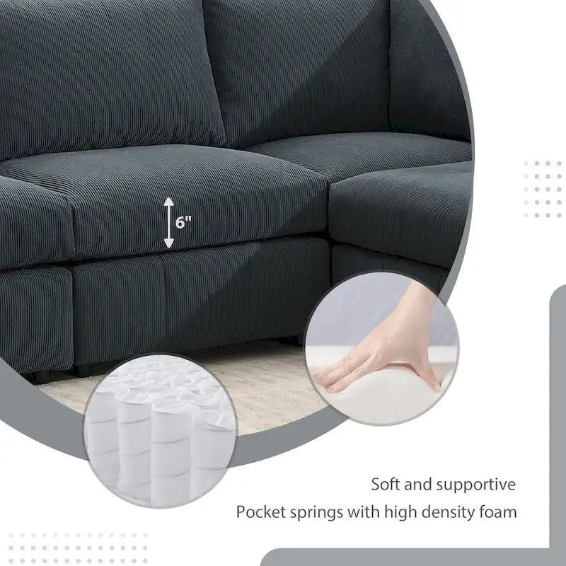 Sofa mit Längsstreifen