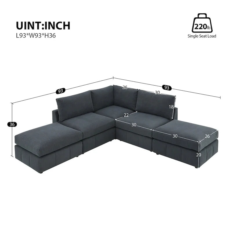 Sofa mit Längsstreifen