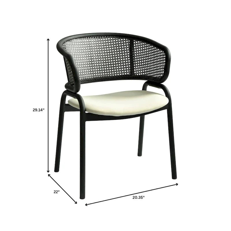 Silla de comedor moderna tapizada, con cómodo diseño de sillón y patas de hierro negro