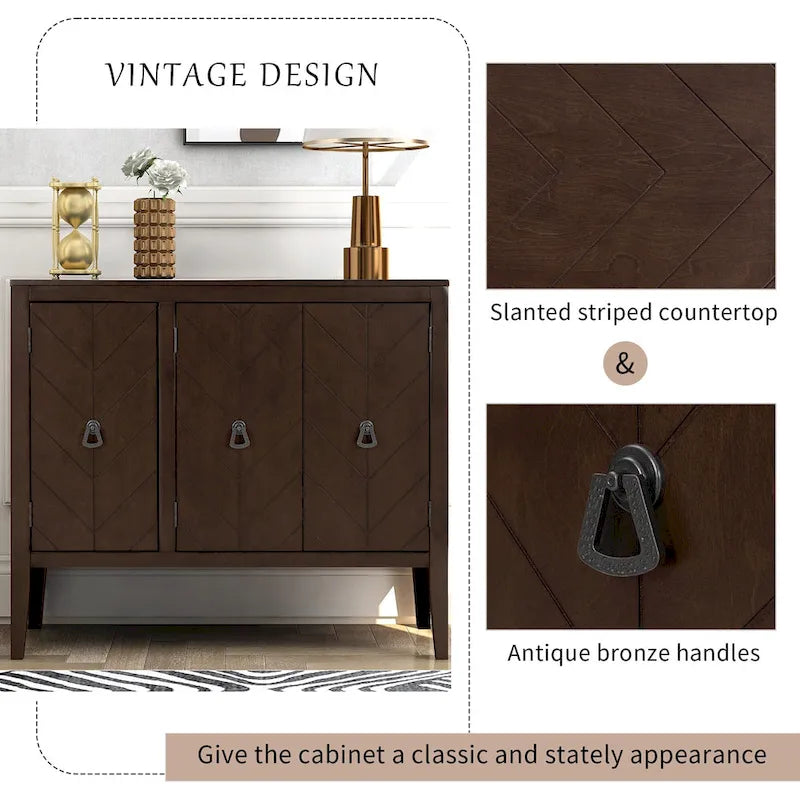 Vintage Style Kitchen Accent Buffet Sideboard Cabinet