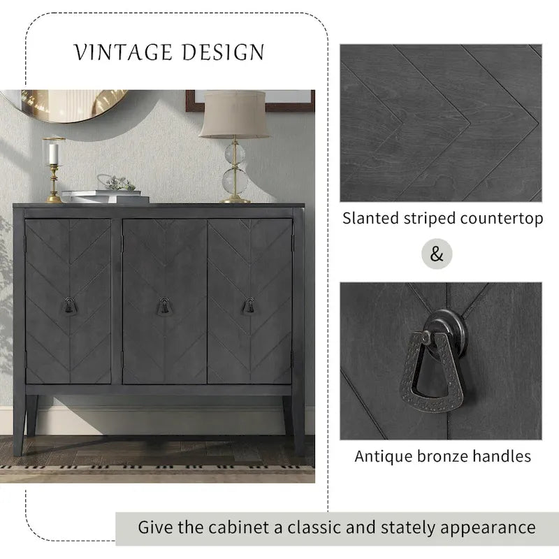 Vintage Style Kitchen Accent Buffet Sideboard Cabinet