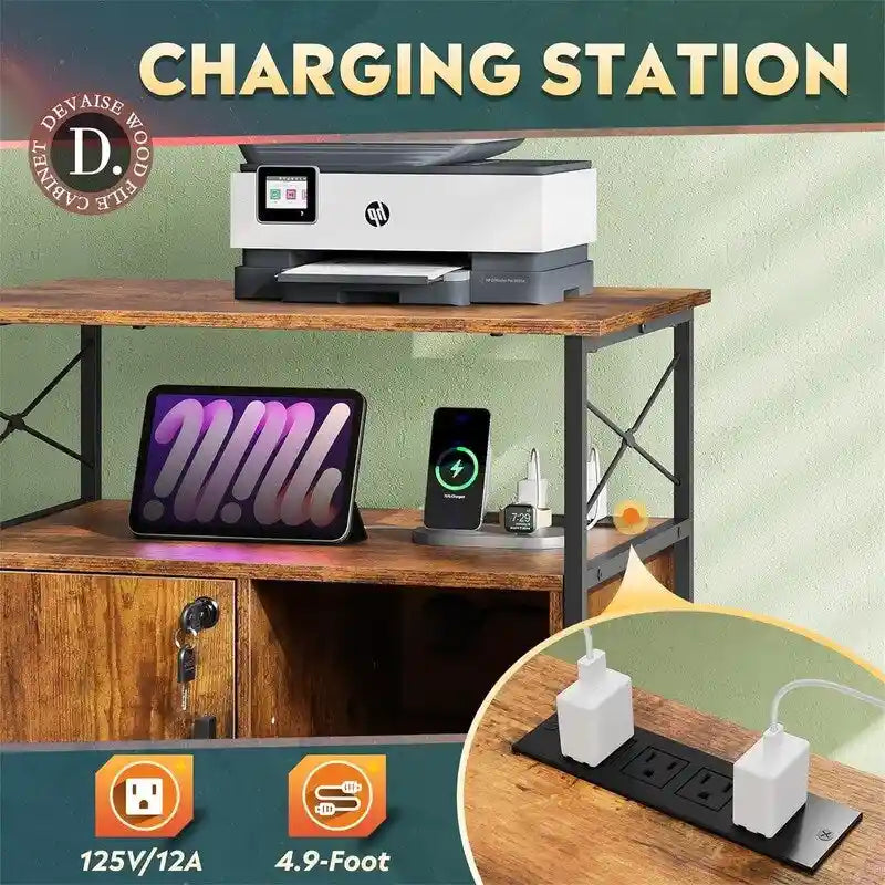 File Cabinet with Charging Station