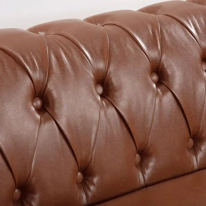 Modernes Sofa für drei Personen aus Schaumstoff und Leder