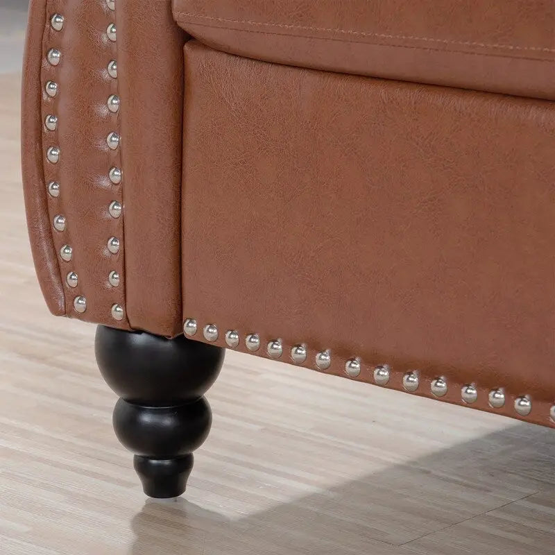 Modernes Sofa für drei Personen aus Schaumstoff und Leder