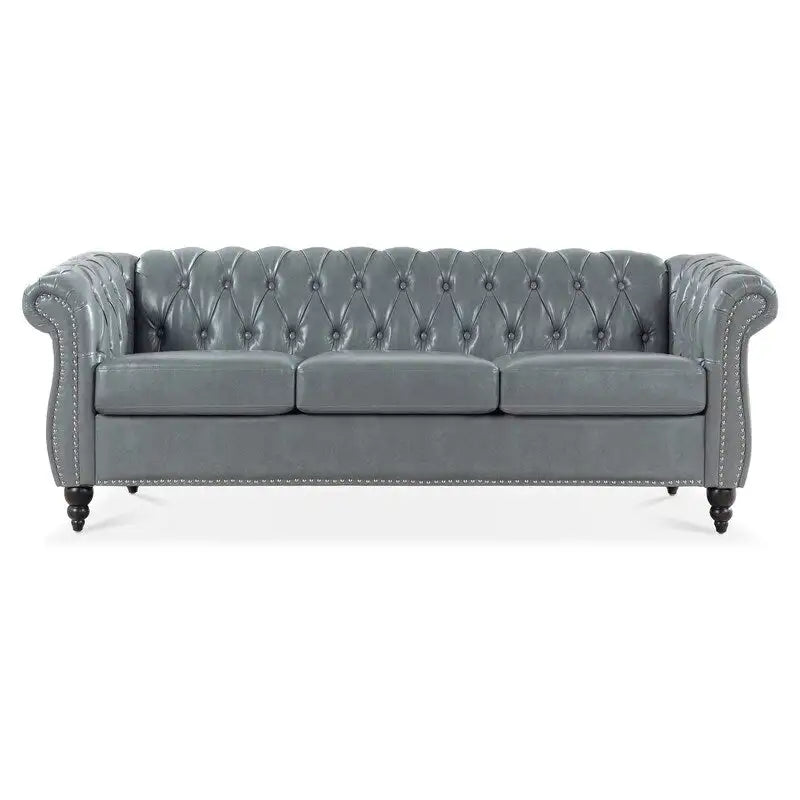 Modernes Sofa für drei Personen aus Schaumstoff und Leder