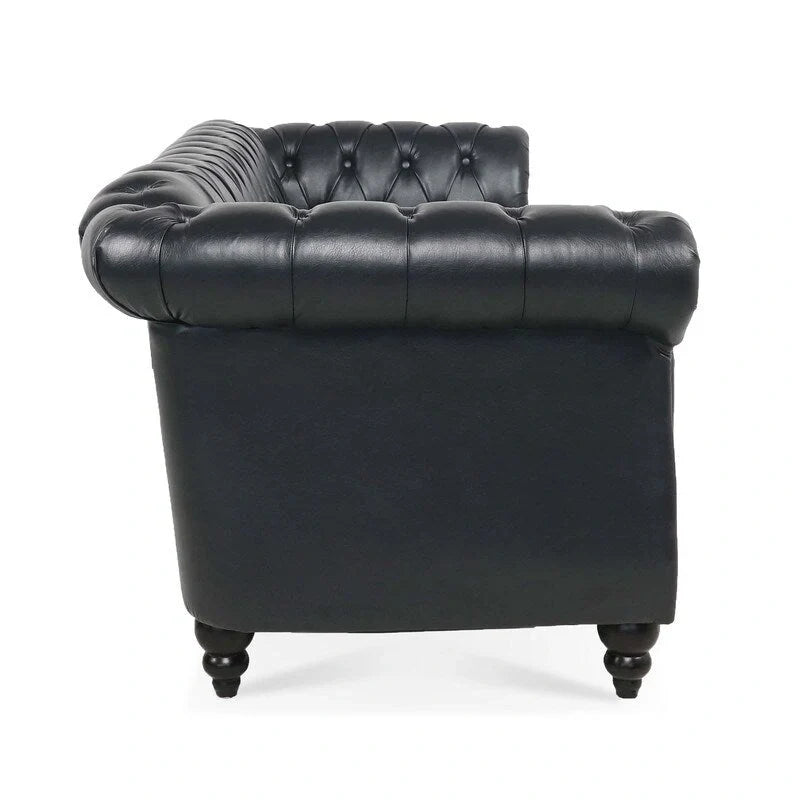 Modernes Sofa für drei Personen aus Schaumstoff und Leder