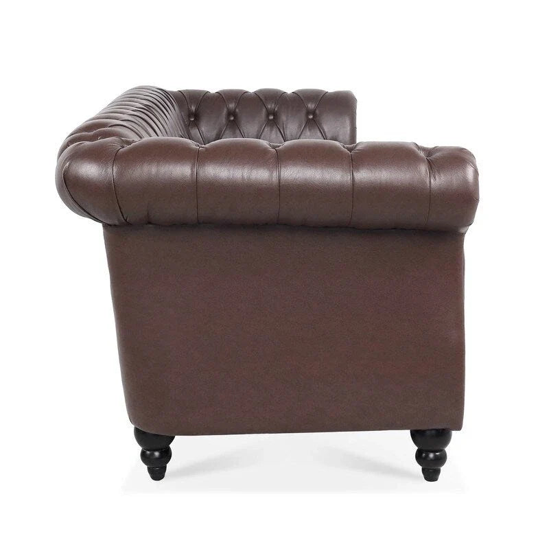 Modernes Sofa für drei Personen aus Schaumstoff und Leder