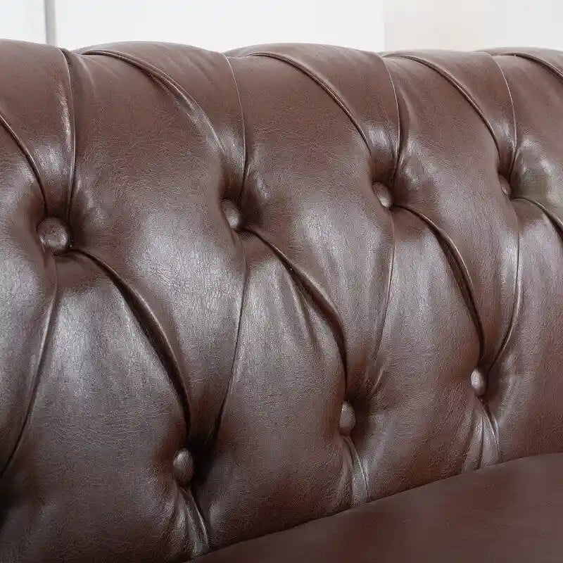 Modernes Sofa für drei Personen aus Schaumstoff und Leder