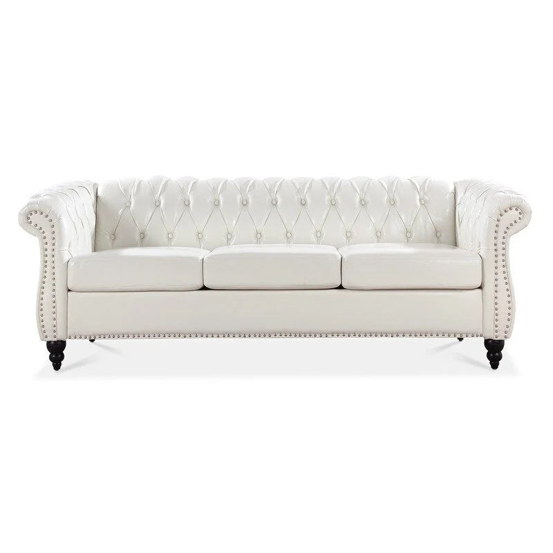 Modernes Sofa für drei Personen aus Schaumstoff und Leder