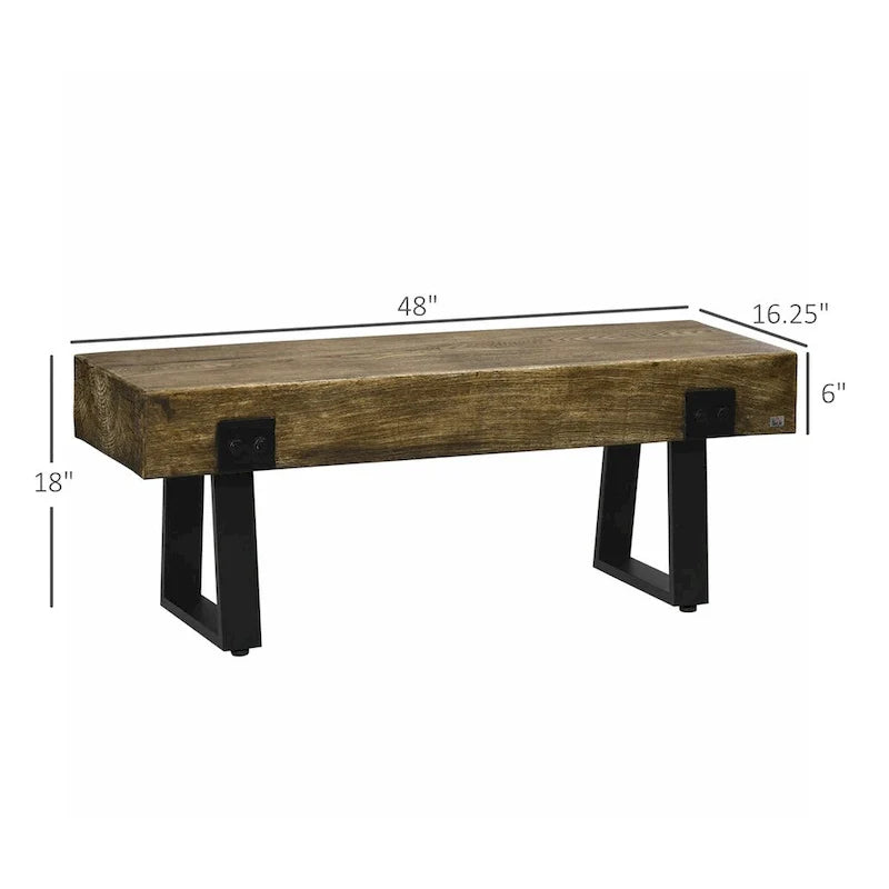 Garden Bench with Metal Legs