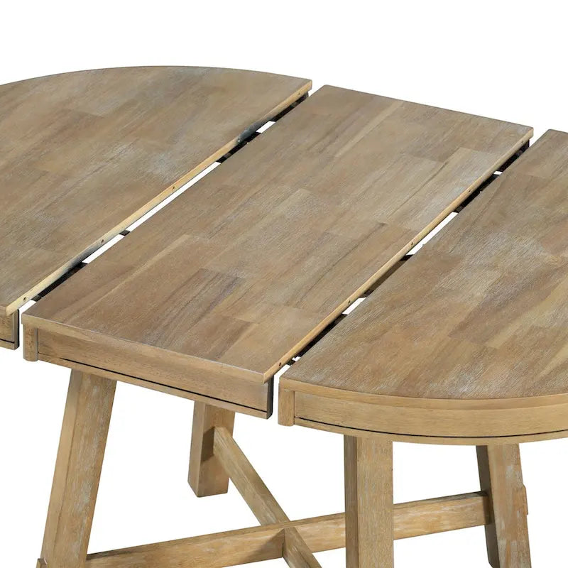 Farmhouse Round Extendable Dining Table