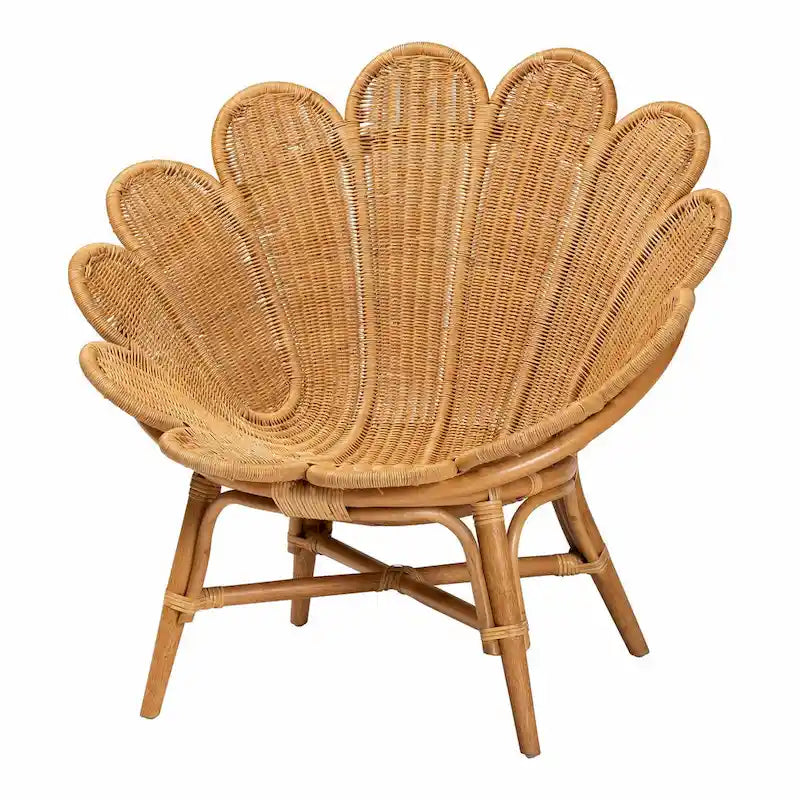 Fauteuil d’appoint en rotin avec motif floral