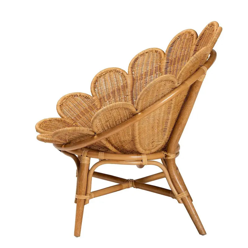 Fauteuil d’appoint en rotin avec motif floral