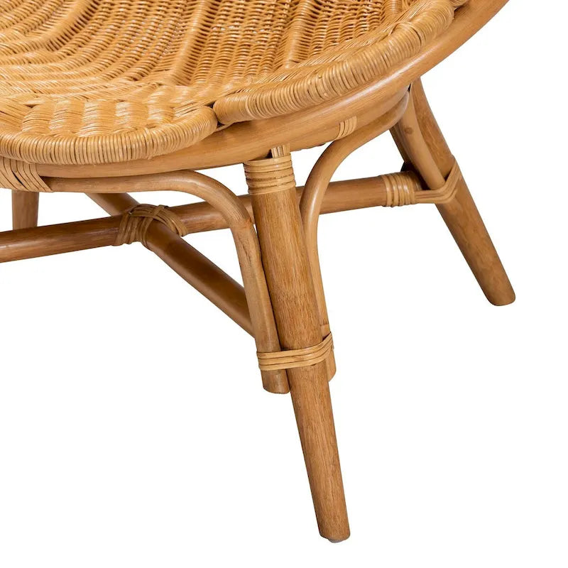 Fauteuil d’appoint en rotin avec motif floral